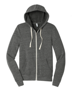 unisex triblend full zip hoodie