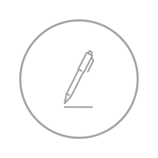 Icon of office category with a pen